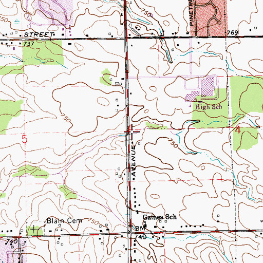 Topographic Map of Interchange 11, MI