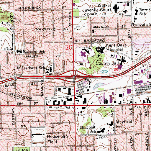 Topographic Map of Interchange 79, MI