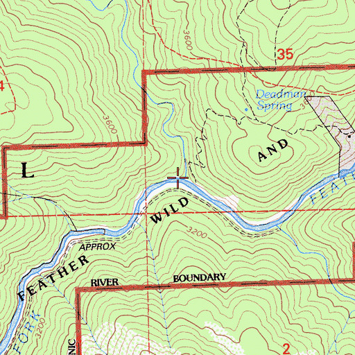 Topographic Map of Bear Creek, CA