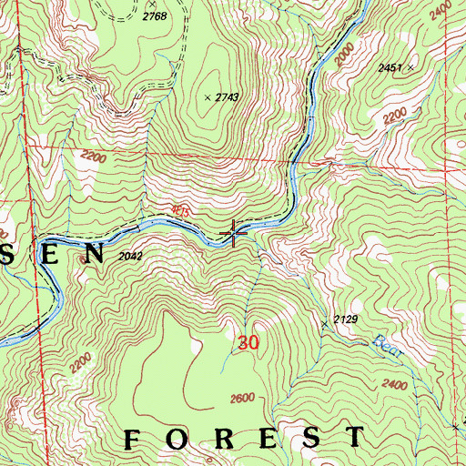 Topographic Map of Bear Creek, CA