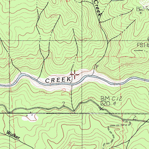 Topographic Map of Bear Creek, CA