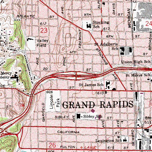 Topographic Map of Interchange 76, MI