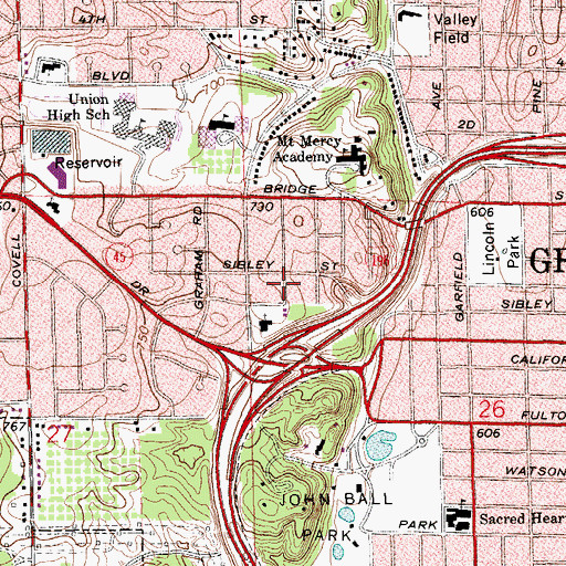 Topographic Map of Interchange 75, MI