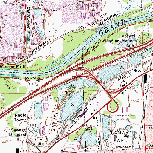 Topographic Map of Interchange 72, MI