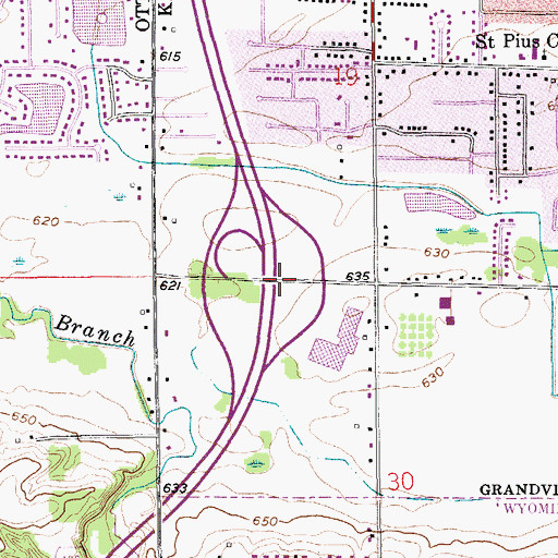 Topographic Map of Interchange 67, MI