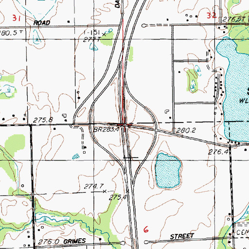 Topographic Map of Interchange 110, MI