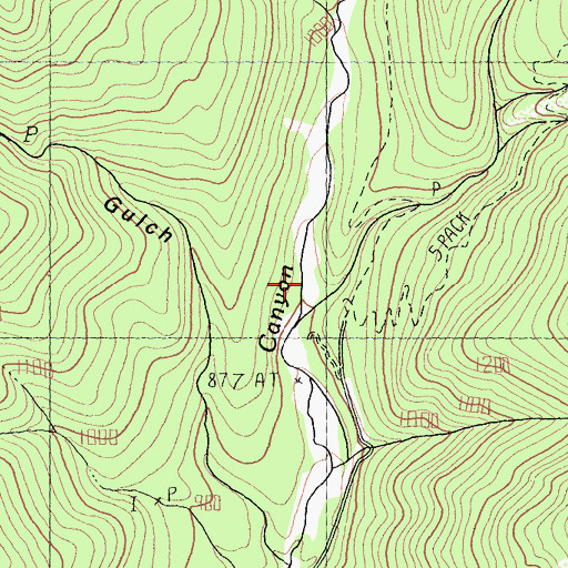 Topographic Map of Bear Creek, CA