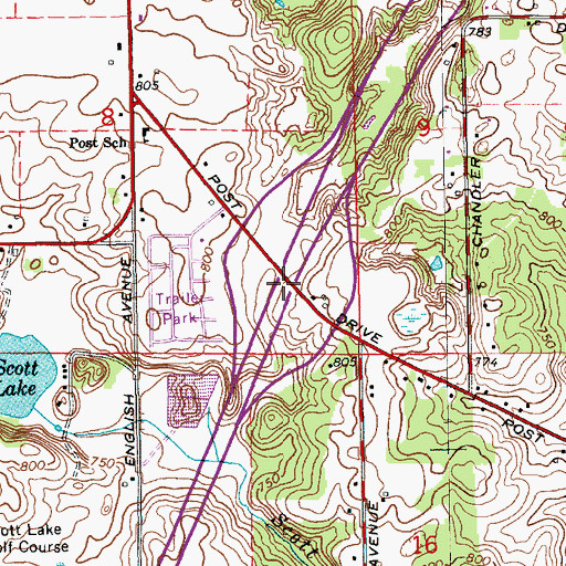 Topographic Map of Interchange 95, MI