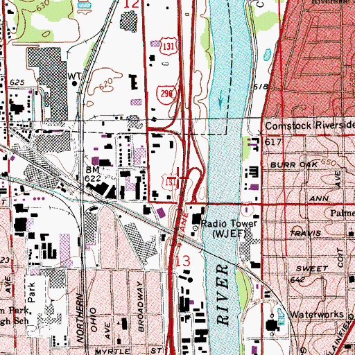 Topographic Map of Interchange 88, MI
