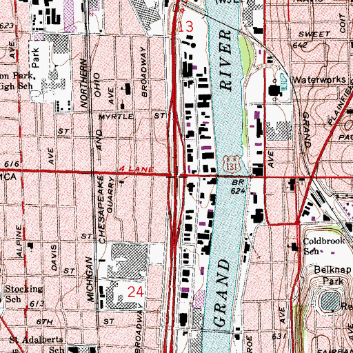 Topographic Map of Interchange 87, MI