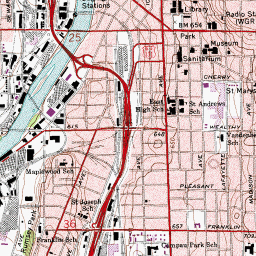 Topographic Map of Interchange 84, MI