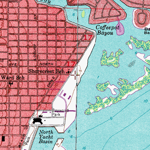 Topographic Map of North Shore Park, FL