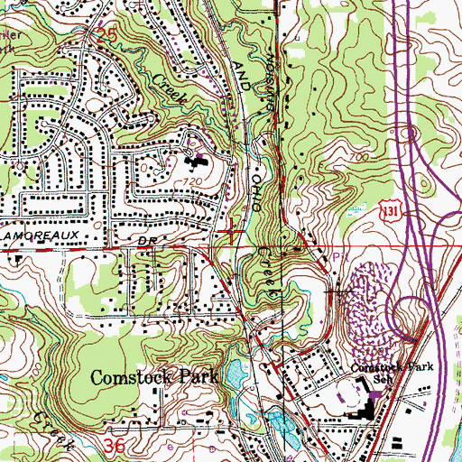 Topographic Map of Marantha Bible Church, MI