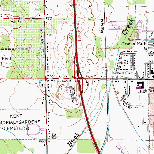 Topographic Map of Interchange 76, MI