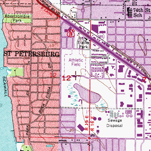 Topographic Map of Walter Fuller Park, FL