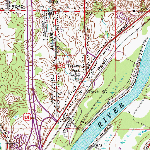 Topographic Map of Brook Haven Mobile Home Park, MI