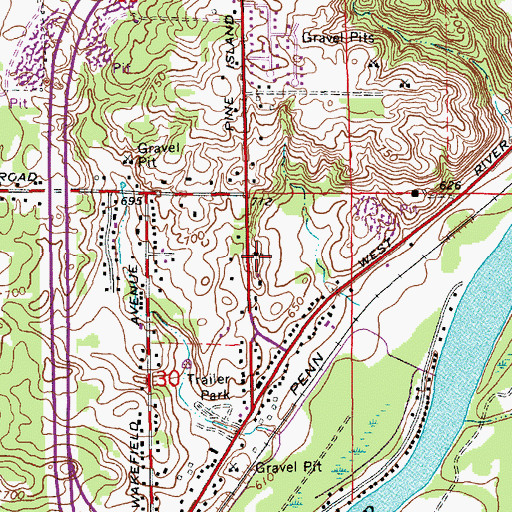 Topographic Map of Comstock Park Christian Reformed Church, MI