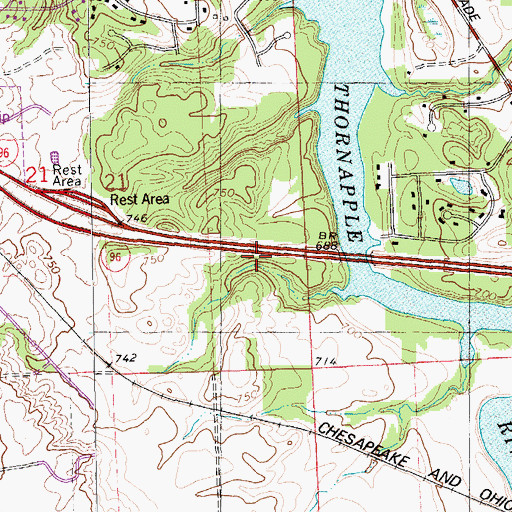 Topographic Map of Interchange 46, MI