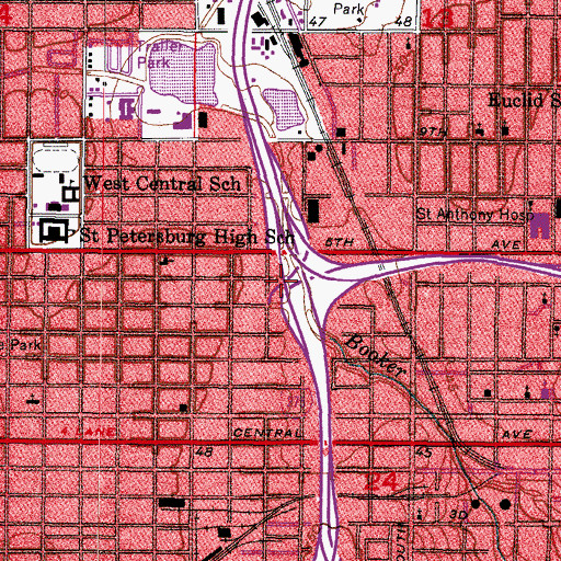 Topographic Map of Kenwood Park, FL