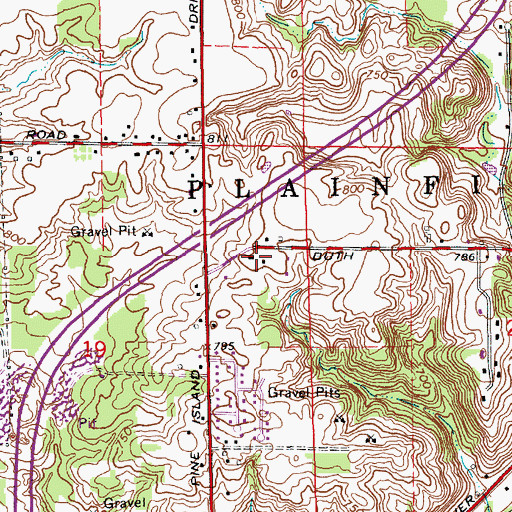 Topographic Map of Grace Fellowship, MI