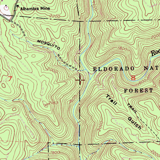 Topographic Map of Bear Creek, CA