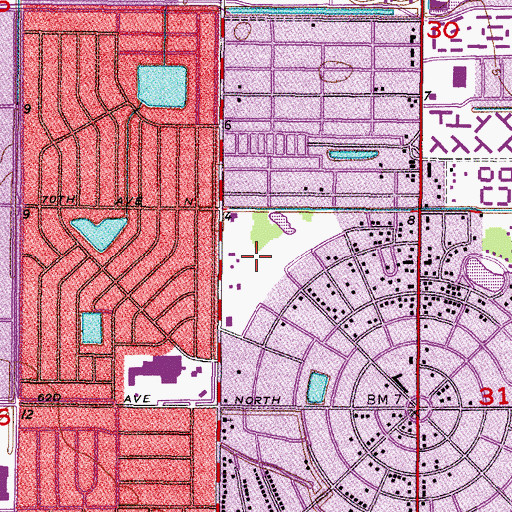 Topographic Map of Fossil Park, FL