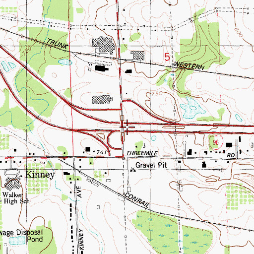 Topographic Map of Interchange 26, MI