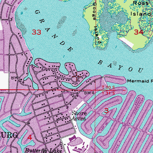 Topographic Map of Arrowhead Park, FL