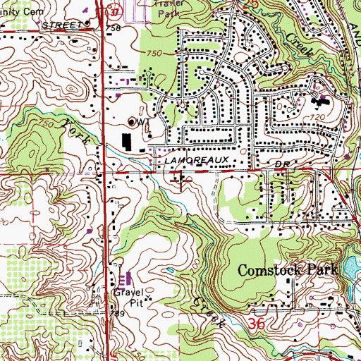 Topographic Map of Zion Lutheran Church, MI