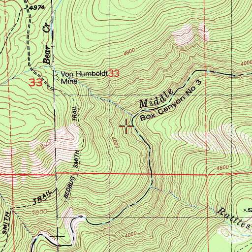 Topographic Map of Bear Creek, CA