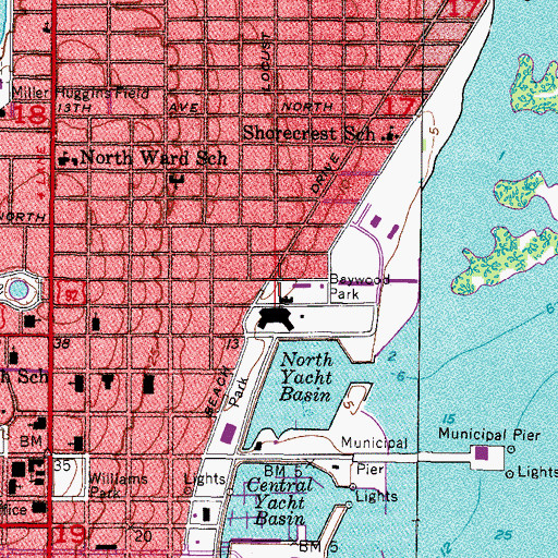Topographic Map of Baywood Park-Indian Midden, FL