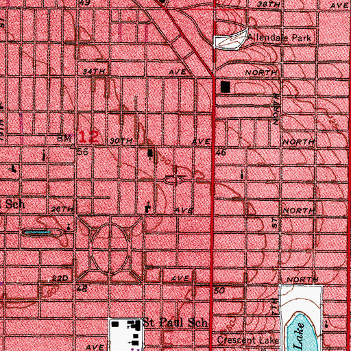 Topographic Map of Blanc Park, FL
