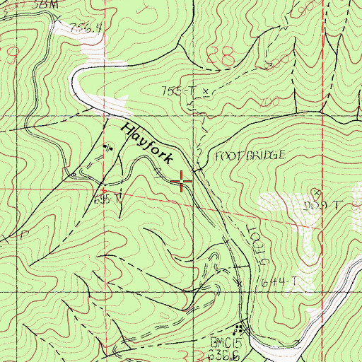 Topographic Map of Bear Creek, CA