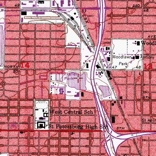 Topographic Map of Booker Creek Park, FL