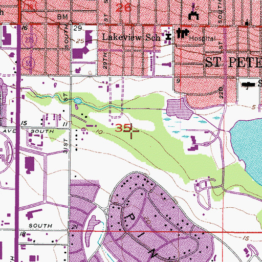 Topographic Map of Boyd Hill Nature Preserve (ESA Area), FL