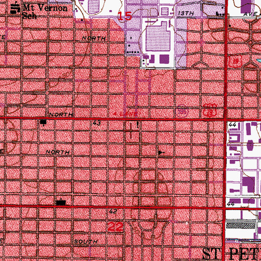 Topographic Map of Central Oak Park, FL