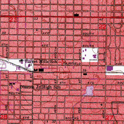 Topographic Map of Childs Park Sports Complex, FL
