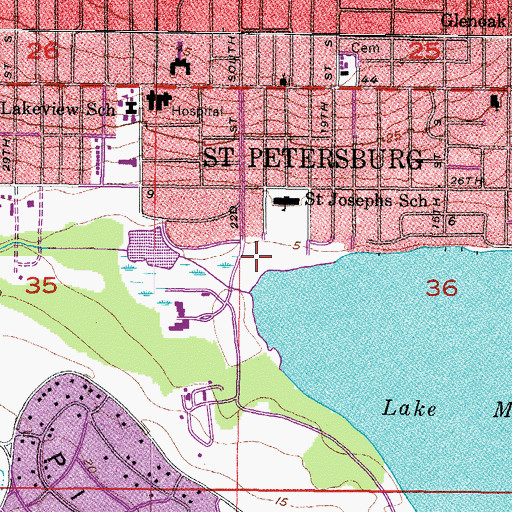 Topographic Map of Del Holmes Park, FL
