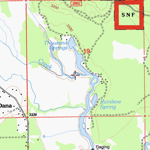 Topographic Map of Bear Creek, CA