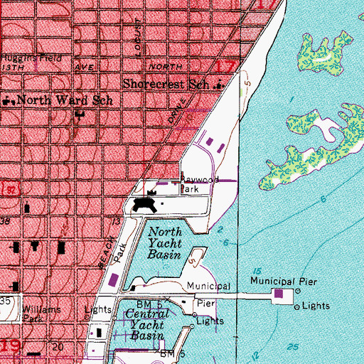 Topographic Map of Edgewater Waterfront Park, FL