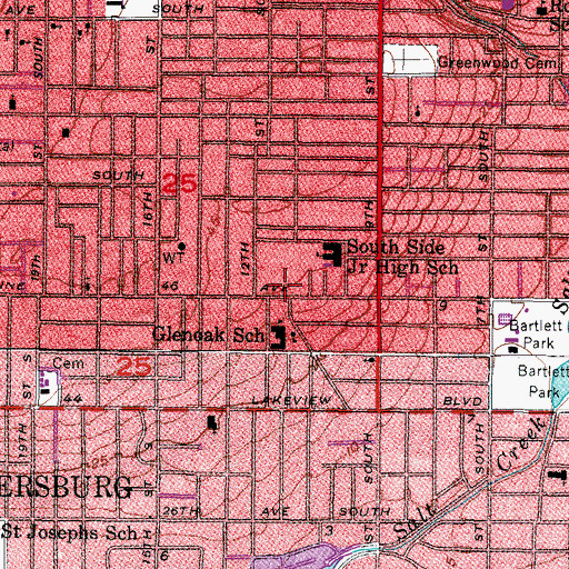 Topographic Map of Enoch Davis Park, FL