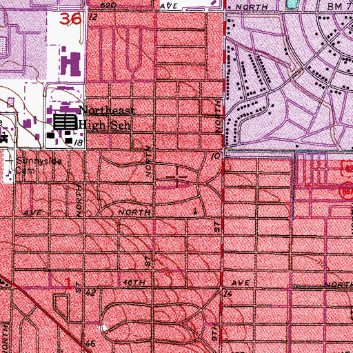 Topographic Map of Franklin Heights Park, FL