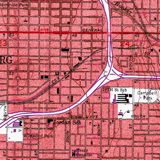 Topographic Map of Harbordale Park, FL