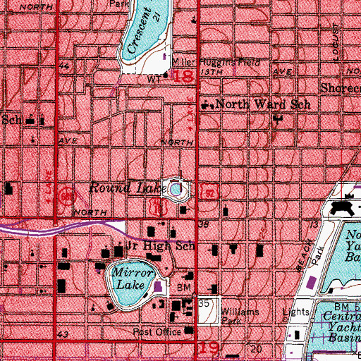 Topographic Map of Historic Round Lake Park, FL