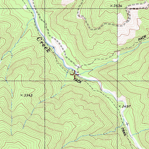 Topographic Map of Bear Creek, CA