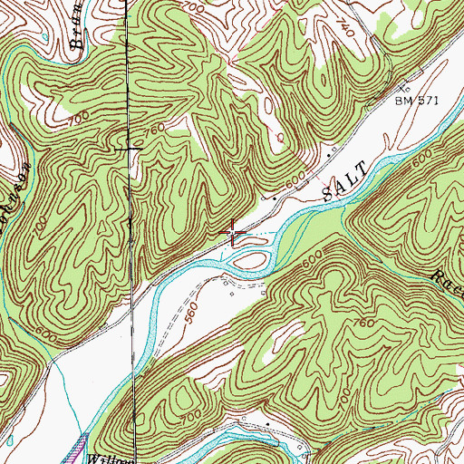 Topographic Map of Vandyke Mill (historical), KY