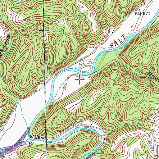 Topographic Map of Vandyke Post Office (historical), KY