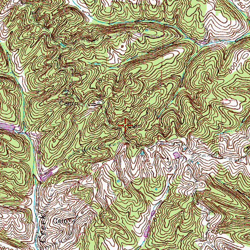 Topographic Map of Young Cemetery, KY