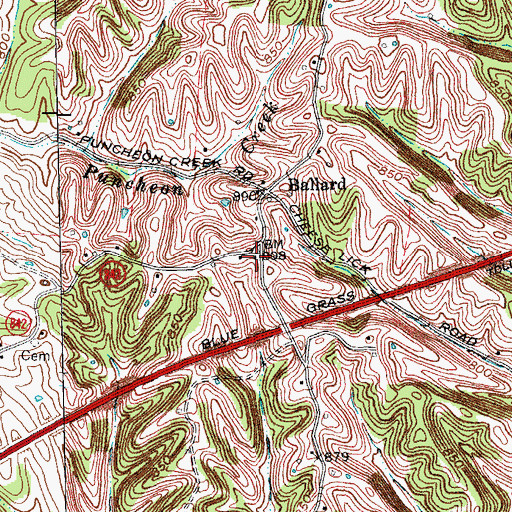 Topographic Map of Young School (historical), KY