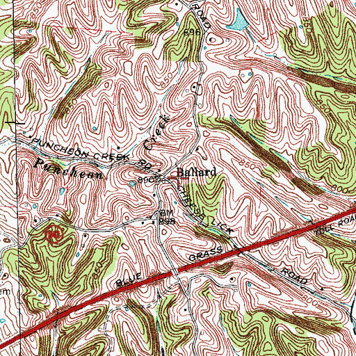 Topographic Map of Ballard Post Office (historical), KY
